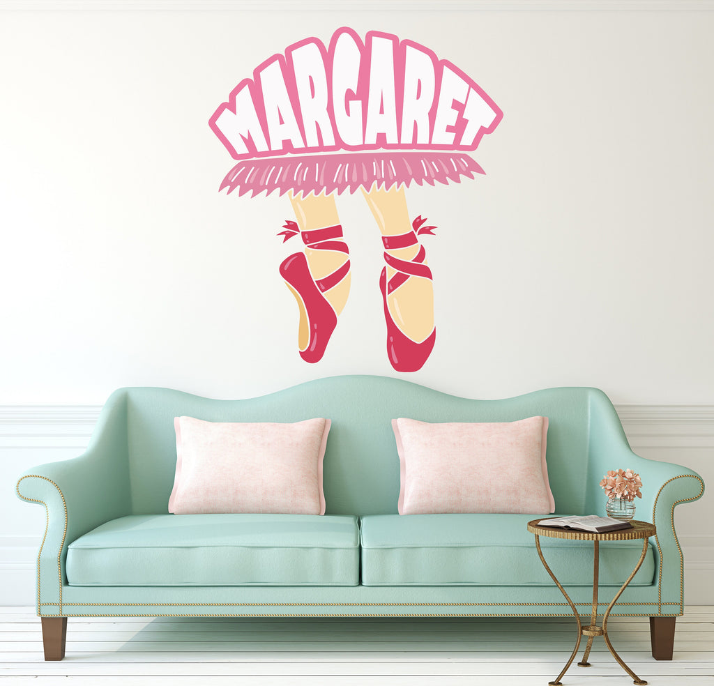 Ballerina Custom name wall decal, personalized sticker, personalized decal, wall sticker Dancer decor, Ballet dancer vinyl Pointes sticker