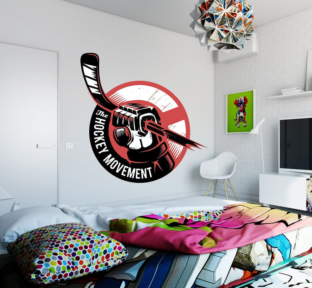 Hockey Wall Decal Decor Murals Art Teen Bedroom Hockey Decals Wall Decoration Ice Hockey Posters Vinyl Stickers Removable-GD703