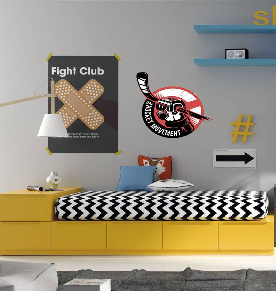 Hockey Wall Decal Decor Murals Art Teen Bedroom Hockey Decals Wall Decoration Ice Hockey Posters Vinyl Stickers Removable-GD703
