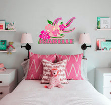 Load image into Gallery viewer, Vintage Peony Wall Decal,Peony Wall Art,Custom Name Stickers for Bedroom Wall Decor,3d Flower Wall Decor-GD717