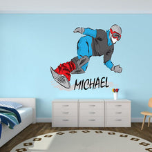 Load image into Gallery viewer, Personalized Custom Snowboarding Wall Decal - Choose Your Name Custom Snowboard Vinyl Decal Sticker Decor Kids Bedroom, bedroom decor-GD720