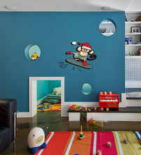 Load image into Gallery viewer, Snowboarding Monkey Wall Decal, Monkey Polygonal Wall decal, Monkey Stickers ,Monkey decor, Wall Decals, Animal Stickers-GD721