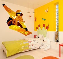 Load image into Gallery viewer, Wall Decal Sticker Snowboarding Board Sports Bedroom Room, personalized sticker, Large Vinyl Wall Decal Snowboarding- GD723