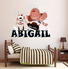 Load image into Gallery viewer, Snowboard Girl Custom name wall decal, personalized sticker, personalized decal, wall sticker Snowboard Dog decor -GD724