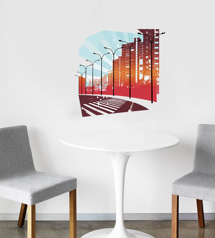 Wall decal art stickers City, Wall sticker City sticker decor, City vinyl sticker, City stickers City