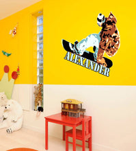 Load image into Gallery viewer, Personalized Custom Snowboarding Wall Decal - Choose Your Name Custom Snowboard Vinyl Decal Sticker Decor Kids Bedroom -GD726