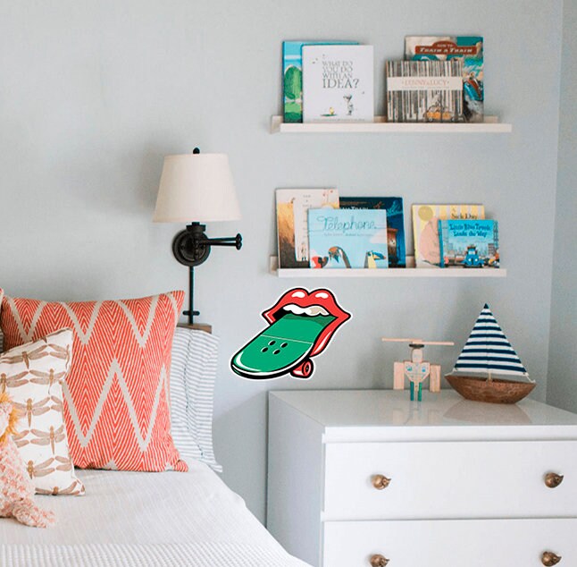 Skateboard Mouth New Skateboard Sticker Wall decal Skateboard, Skateboard sticker, Skateboard wall decal lips decal sticker - GD746