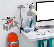 Load image into Gallery viewer, Custom name Wall sticker skateboard skeleton, skateboard wall decoration, wall sticker youth room wall sticker teenager, wall sticker GD748
