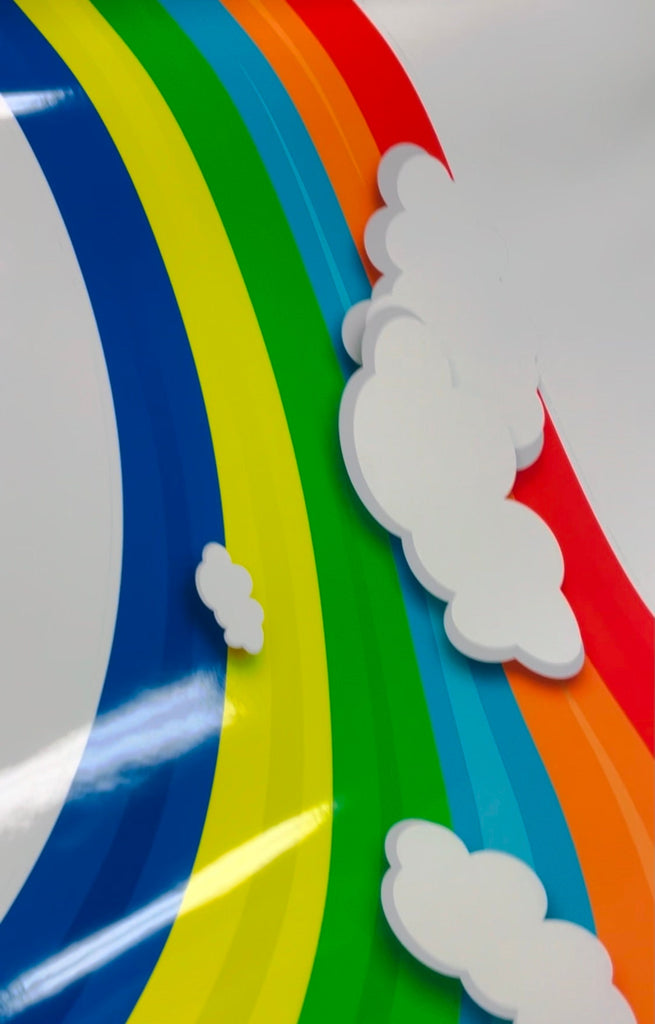 Rainbows with clouds wall decals, rainbow wall decal, cloud wall stickers