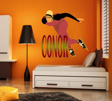Load image into Gallery viewer, Ice skating Sport custom name wall decal, wall sticker ice skating decor, ice skater wall sticker