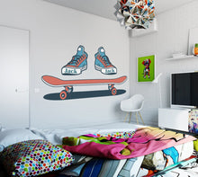 Load image into Gallery viewer, Skateboard wall decal, Skater Wall Decal Art Decor Smashed Sport Skateboard Sticker Mural Kids Room Custom Gift - GD741