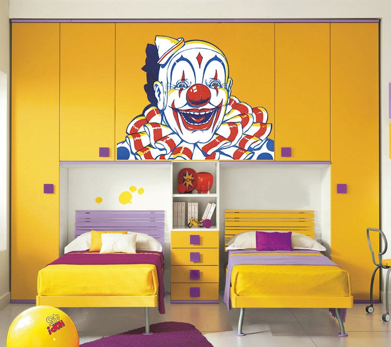 Clown Wall Decal, Clown Wall sticker, Clown wall decor