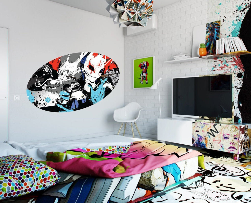 Anime Graffiti Decal, Anime Graffiti Sticker, Anime Graffiti Wall Decor