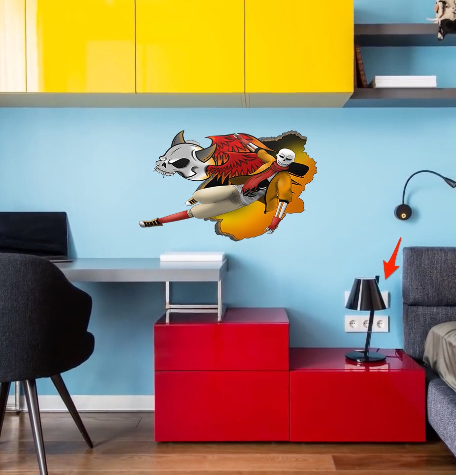 Fantasy Skeleton Decal, Fantasy Skeleton Sticker, Fantasy Skeleton Wall Decor