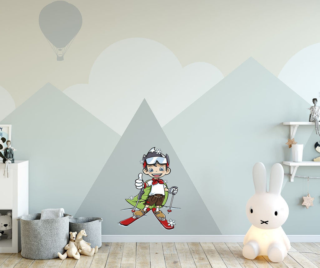 Skier Boys Room Decal, Skier Boys Room Sticker, Skier Boys Room Wall Decor