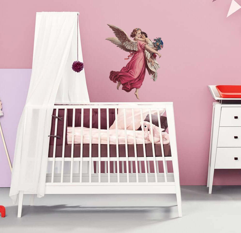 Angel With Baby Decal, Angel With Baby Sticker, Angel With Baby Wall Decor