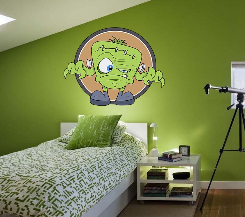 Cartoon Frankenstein Decal, Frankenstein Nursery Sticker, Frankenstein Nursery Wall Decal