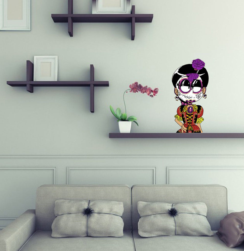 Calavera Girl Decal, Calavera Girl Sticker, Calavera Girl Wall Decor