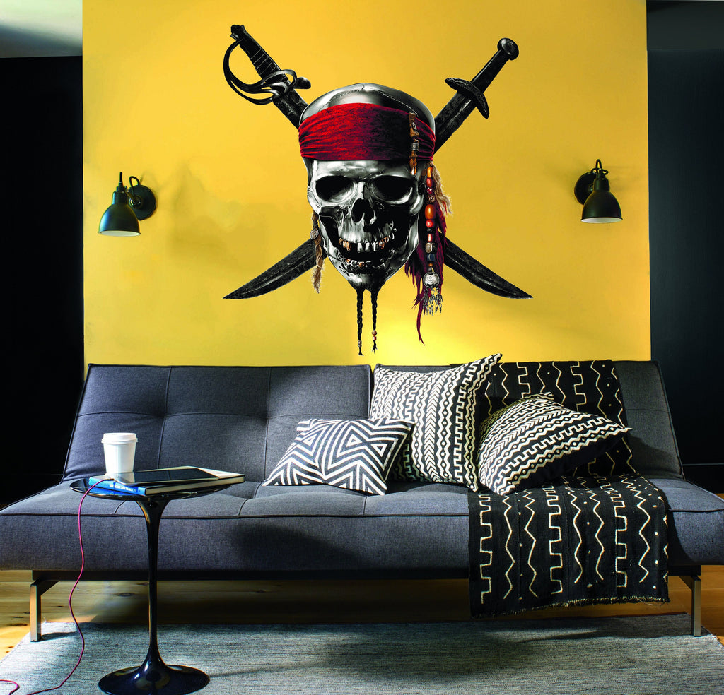 Pirate Skull Decal, Pirate Skull Sticker, Pirate Skull Wall Decor