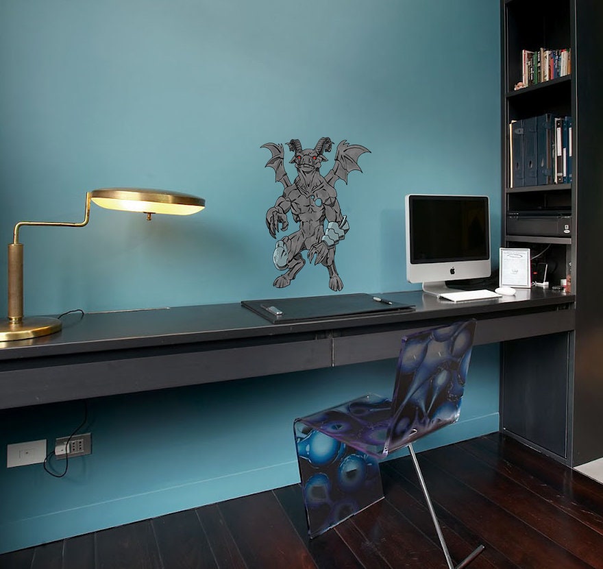 Robotic Monster Decal, Gaming Wall Decor, Gaming Wall Sticker