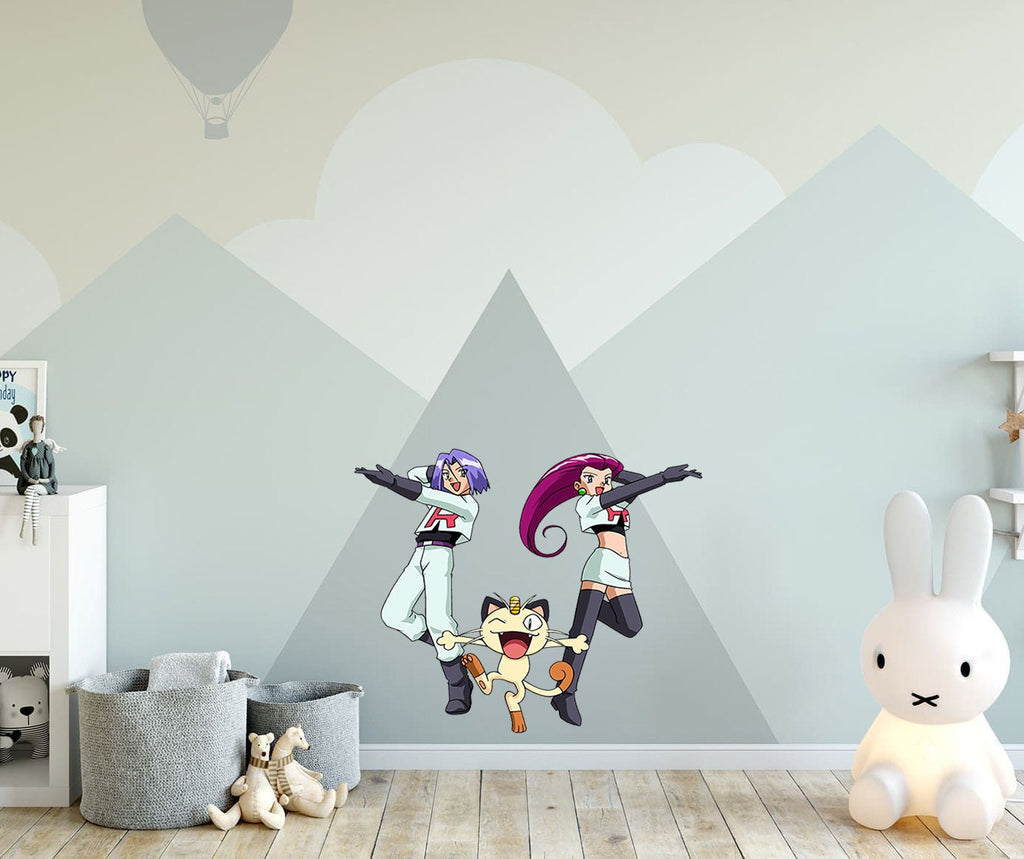 Anime Kids and Cat Wall Decal, Anime Kids and Cat Wall sticker, Anime Kids and Cat wall decor