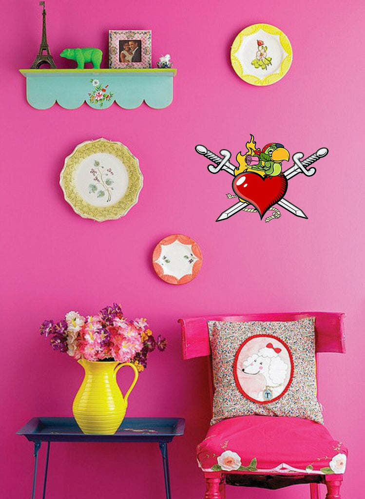 Pirate Parrot Decal, Pirate Parrot Sticker, Pirate Parrot Wall Decor