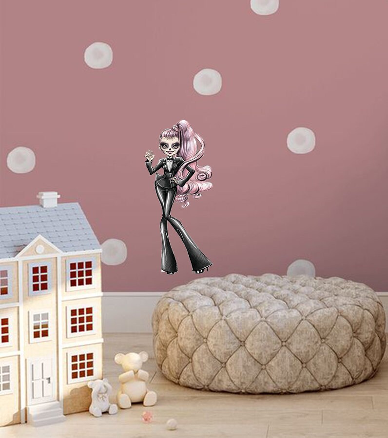 Stylish Zombie Girl Wall Decal, Stylish Zombie Girl Wall sticker, Stylish Zombie Girl wall decor