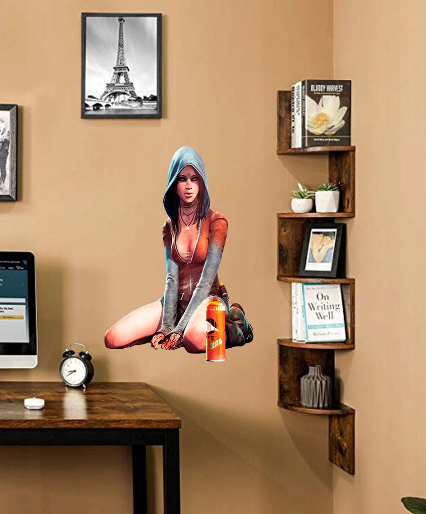 Graffiti Girl Wall Decal, Graffiti Girl Wall sticker, Graffiti Girl wall decor