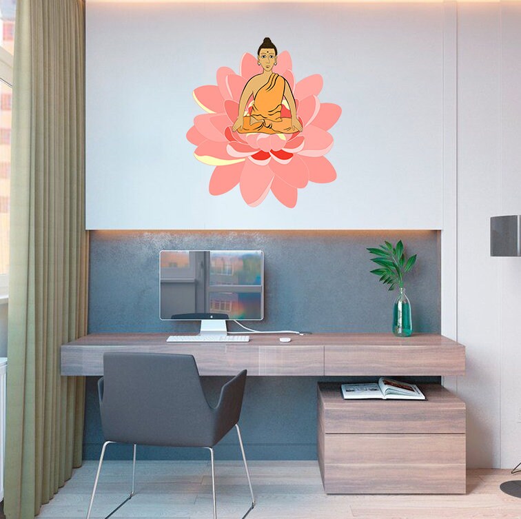 Lotus Yoga Wall Decal, Lotus Yoga Wall sticker, Lotus Yoga wall decor