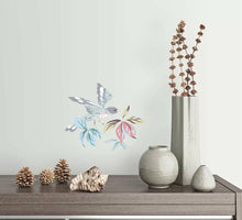 Load image into Gallery viewer, Bird and Flowers Wall Sticker, Bird Sticker, Bird Decal, Bird Wall Decor