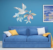 Load image into Gallery viewer, Bird and Flowers Wall Sticker, Bird Sticker, Bird Decal, Bird Wall Decor