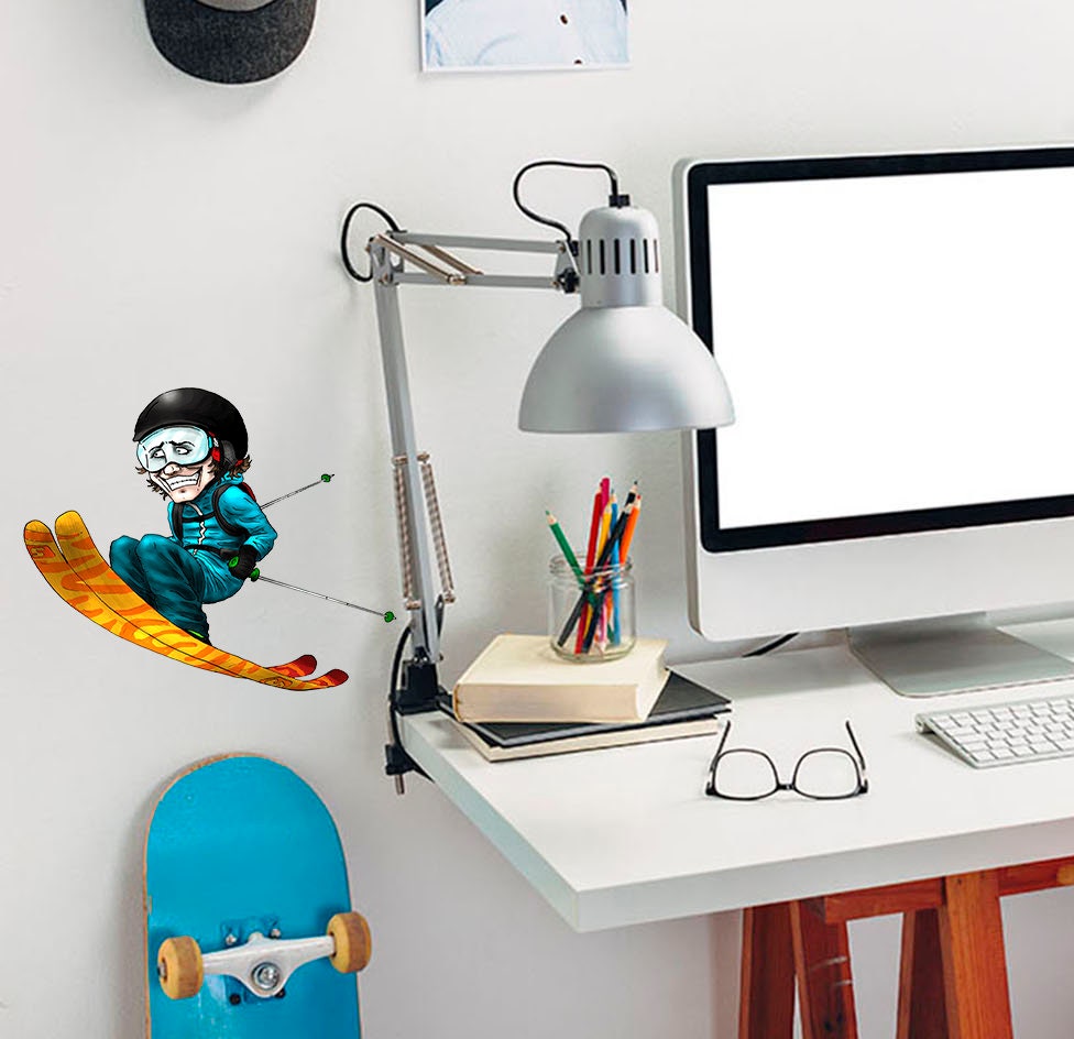 Skier Wall Decal, Skier Wall sticker, Skier wall decor