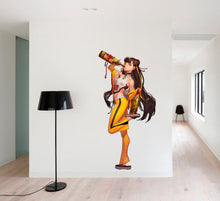 Load image into Gallery viewer, Anime Girl Drinking Wine Decal, Anime Sticker, Anime Wall Decor