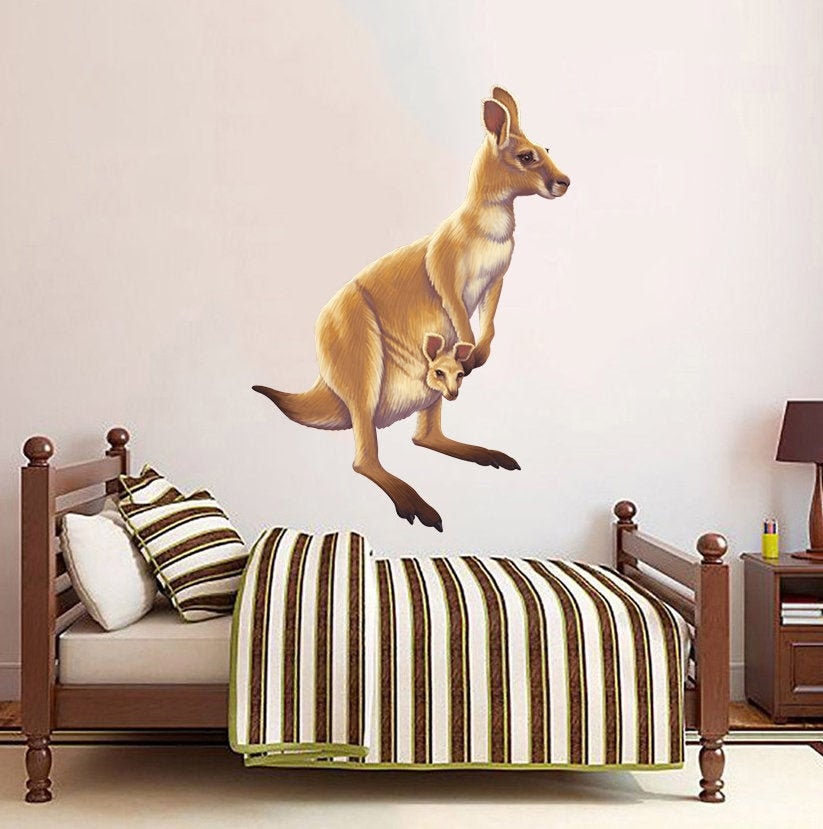 Kangaroo Decal, Kangaroo Sticker, Kangaroo Nursery Decor, Kangaroo for baby room