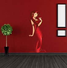 Load image into Gallery viewer, Lady in Red Dress Decal, Lady in Red Dress Sticker, Lady in Red Dress Wall Decor
