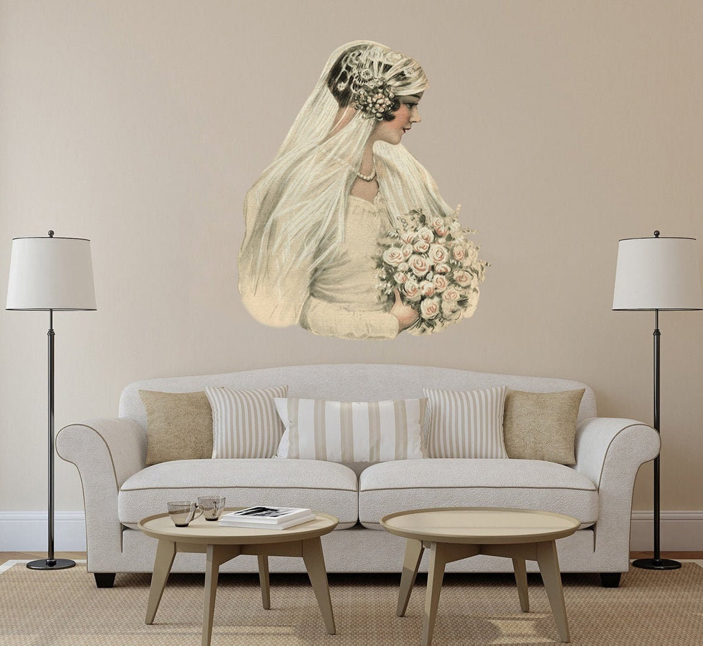 Vintage Bride Wall Decal, Vintage Bride Wall sticker, Vintage Bride wall decor