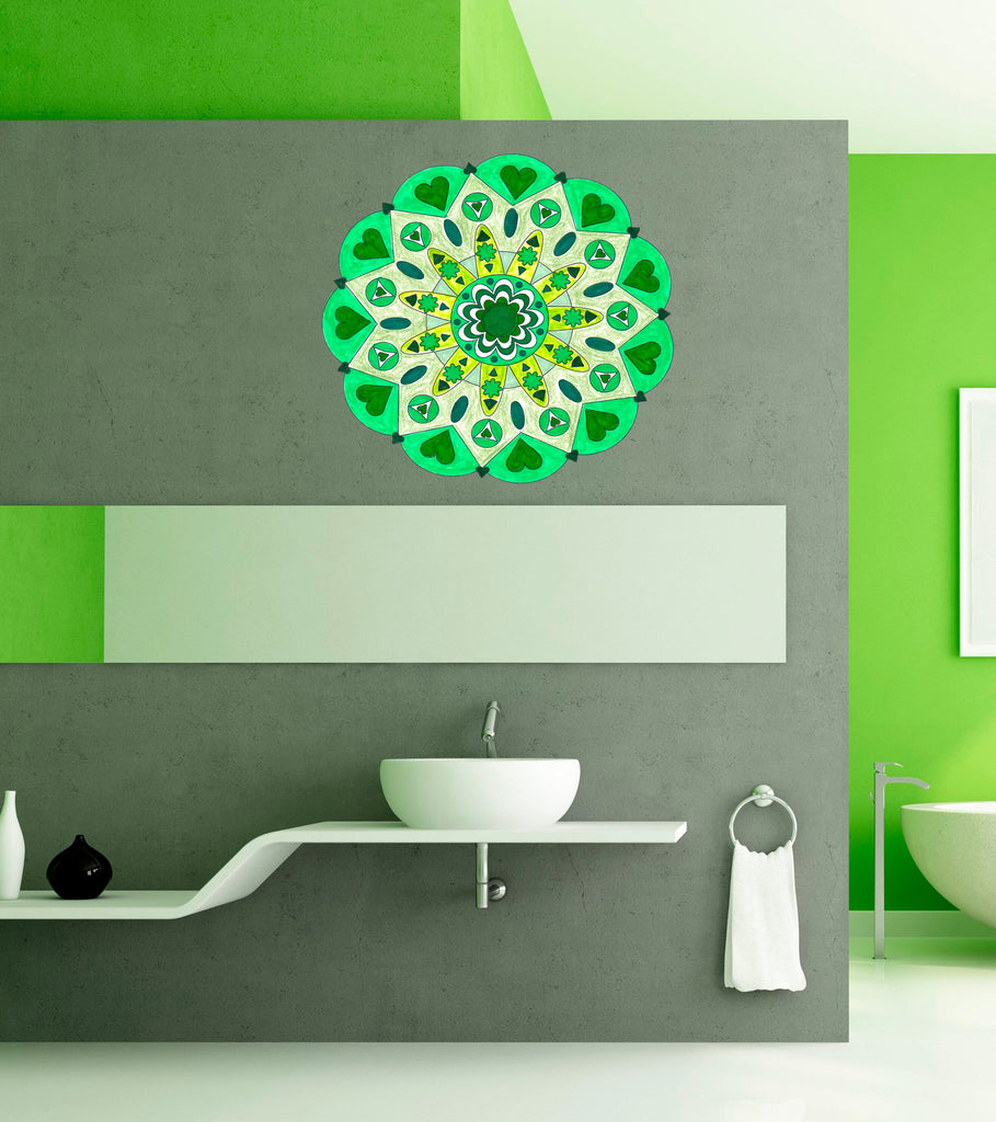 Mandala Heart Wall Decal, Mandala Heart Wall sticker, Mandala Heart wall decor