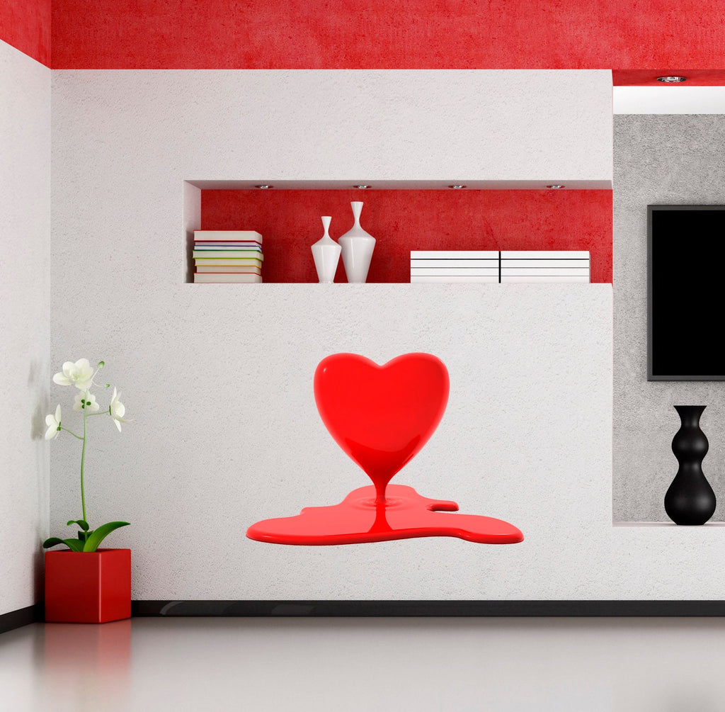Painted Heart Decal, Painted Heart Sticker, Painted Heart Wall Decor