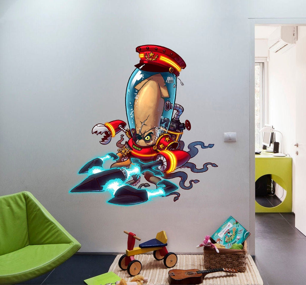 Space Octopus Decal, Space Octopus Sticker, Space Octopus Wall Decor