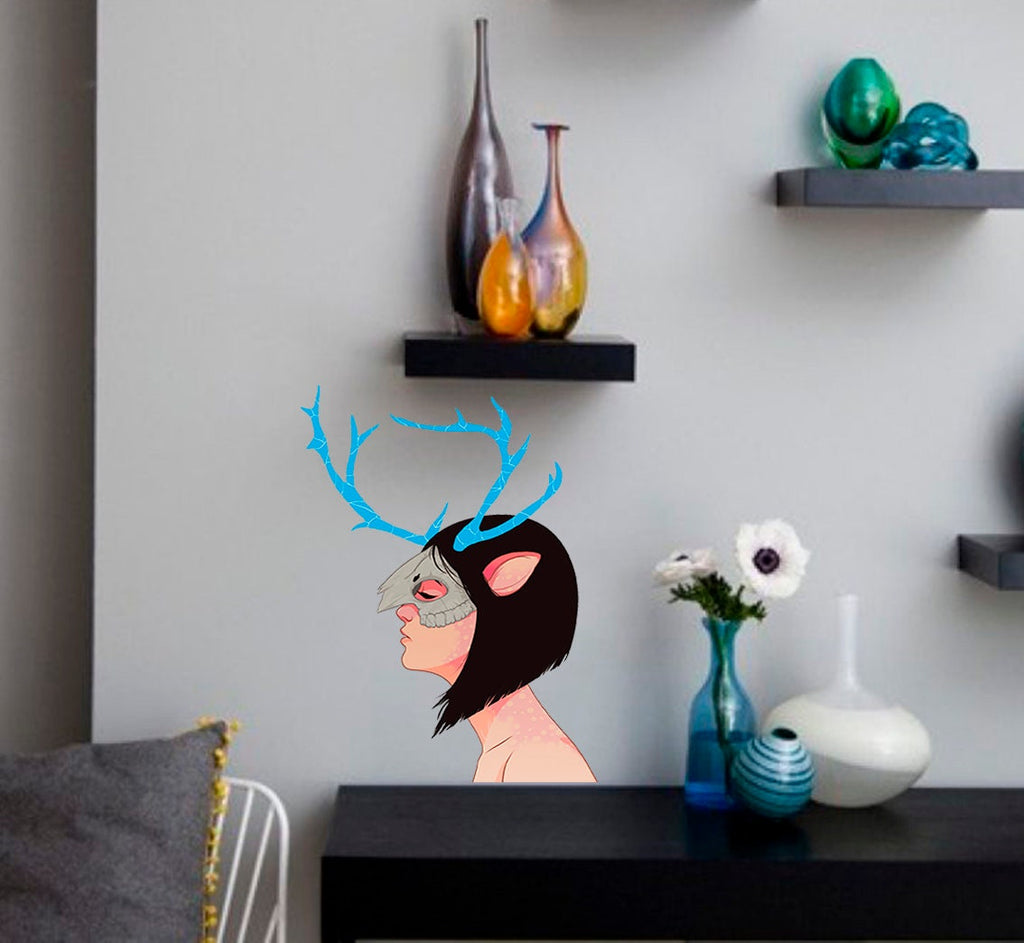 Deer Elf Decal, Deer Elf Sticker, Deer Elf Wall Decor