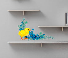 Load image into Gallery viewer, Chick and Flowers Decal, Chick and Flowers Sticker, Chick and Flowers Wall Decal