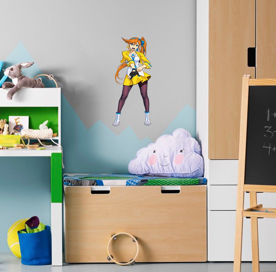 Teenage Girl Anime Wall Decal, Teenage Anime Girl Wall sticker, Teenage Anime Girl wall decor