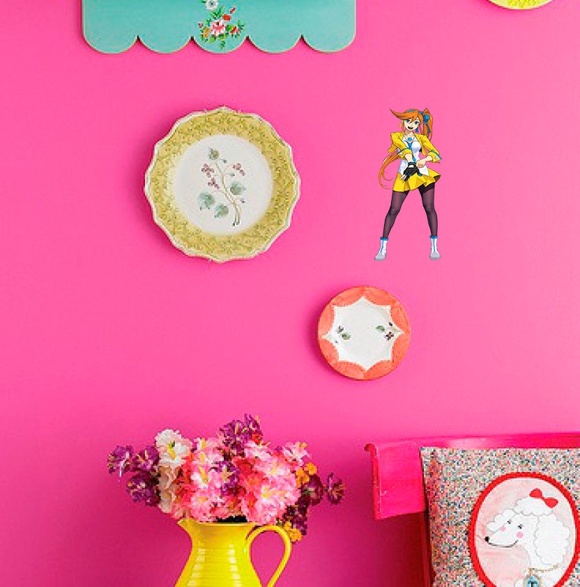 Teenage Girl Anime Wall Decal, Teenage Anime Girl Wall sticker, Teenage Anime Girl wall decor