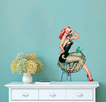 Load image into Gallery viewer, Pin-up Girl Decal, Pin-up Girl Sticker, Pin-up Girl Wall Decor