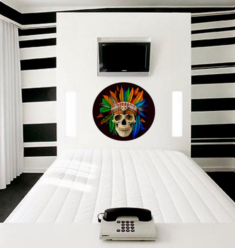 Indian Skull Sticker, Indian Skull Decal, Indian Skull Wall Decor