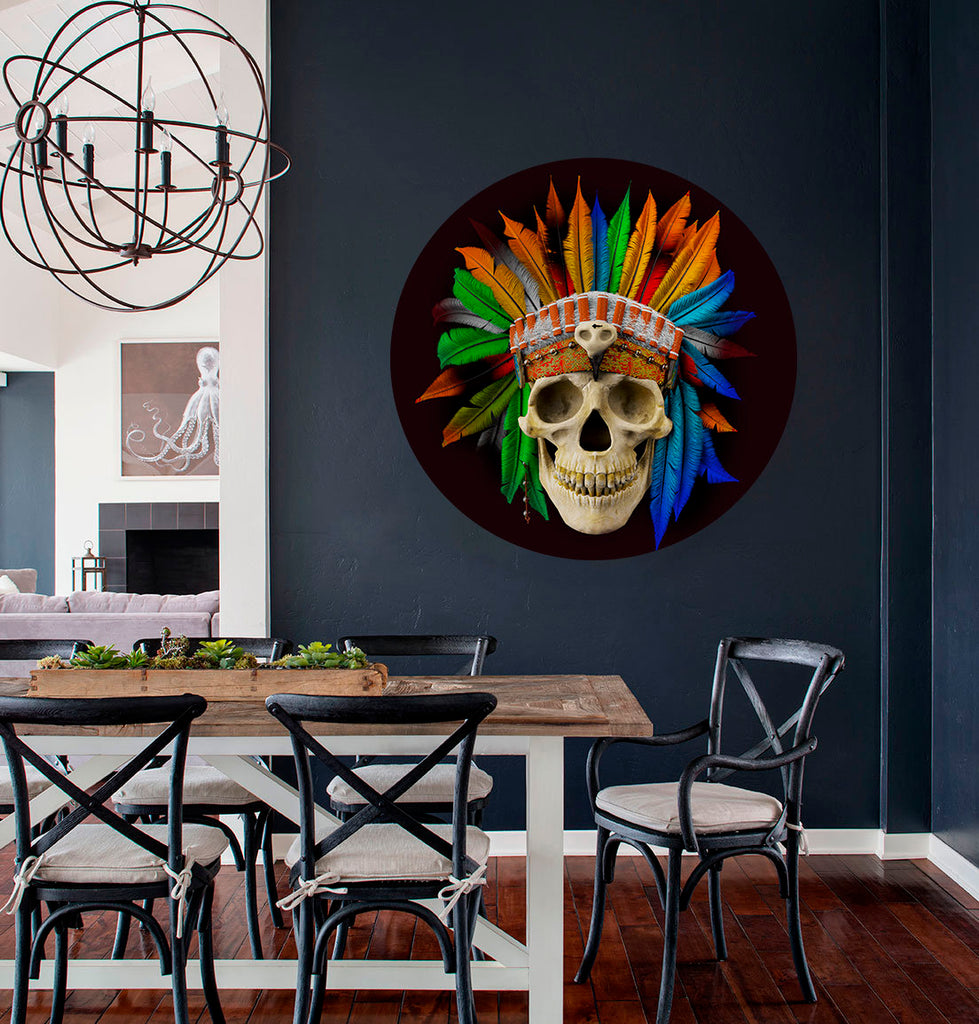 Indian Skull Sticker, Indian Skull Decal, Indian Skull Wall Decor