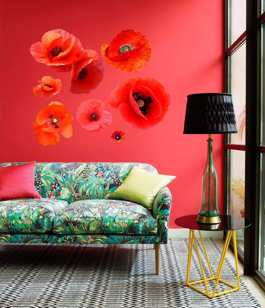 Poppy Flowers Decal, Poppy Flowers Sticker, Poppy Flowers Wall Decor