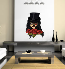 Load image into Gallery viewer, Day of the Dead Decor, Zombie Girl Decal , Mexican Day of the Dead