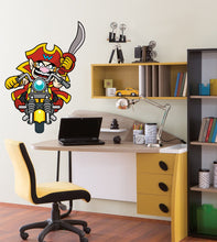 Load image into Gallery viewer, Pirate Biker Decal, Pirate Biker Sticker, Pirate Biker Boys Room Decor