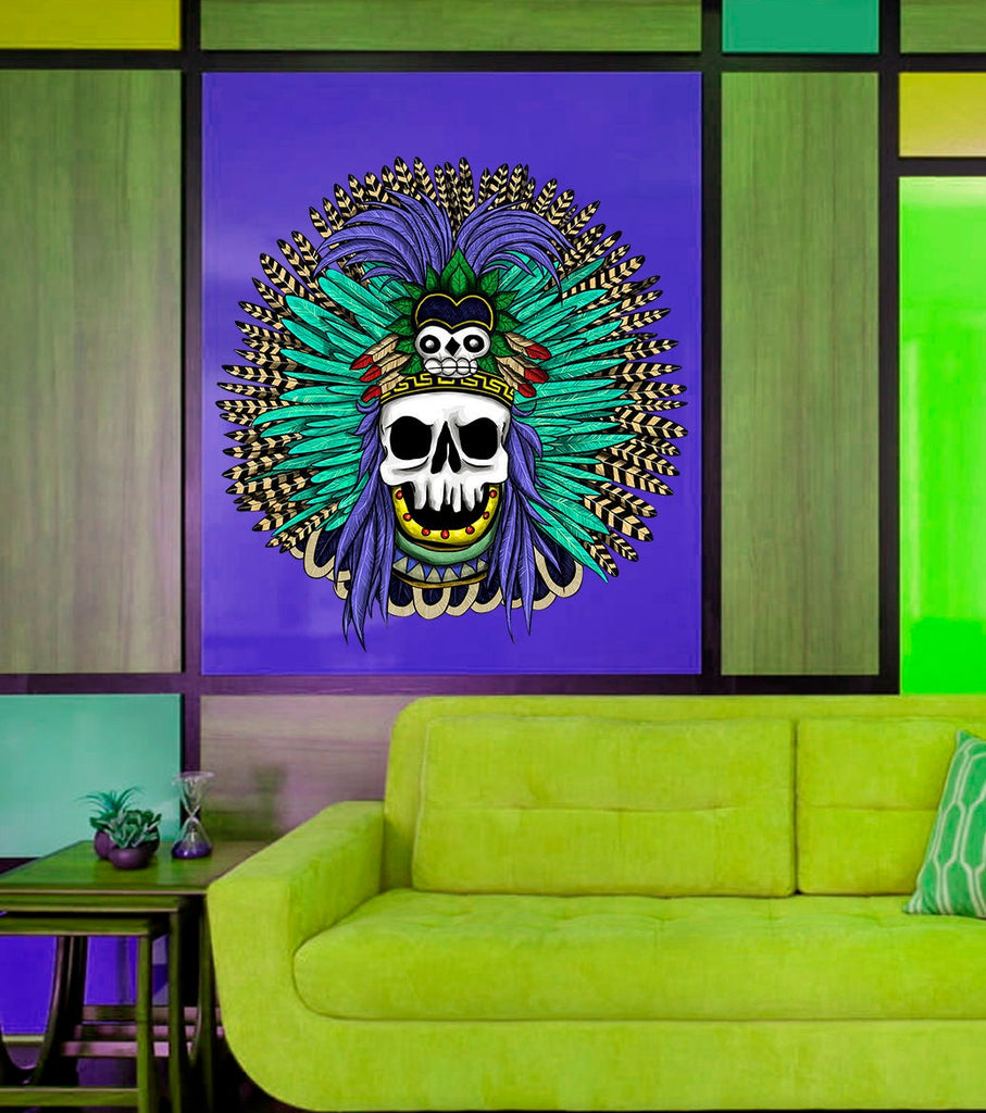 Indian Skull Decal, Indian Skull Sticker, Indian Skull Wall Decor